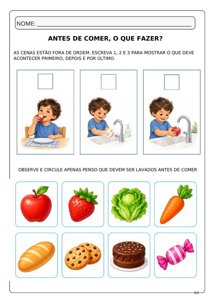 Atividades Alimentação Saudável para Educação Infantil gratuito página 5